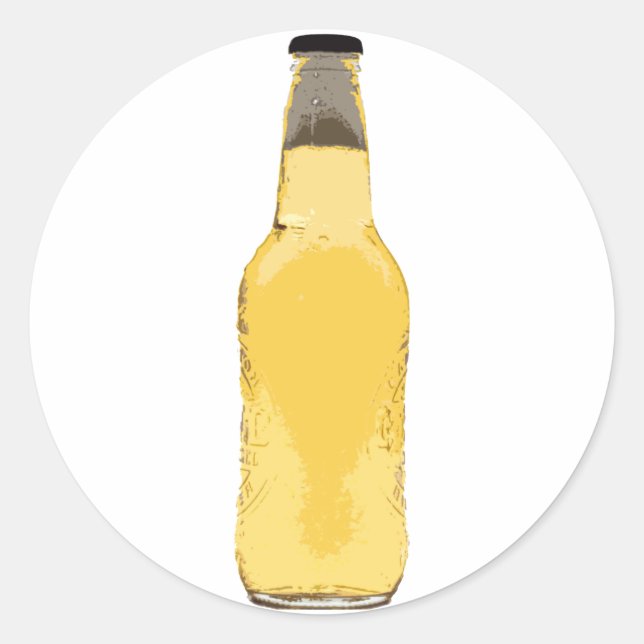 Beer Bottle Classic Round Sticker (Front)