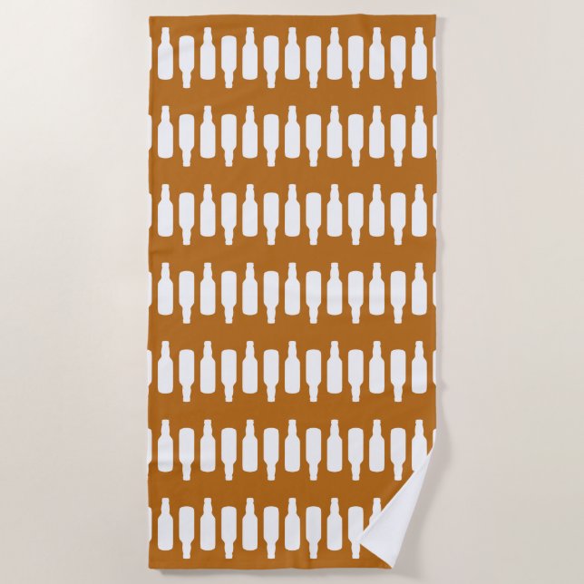 Beer Bottle Pattern Beach Towel (Front)