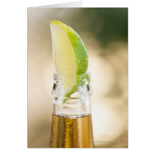 Beer bottle with lime wedge