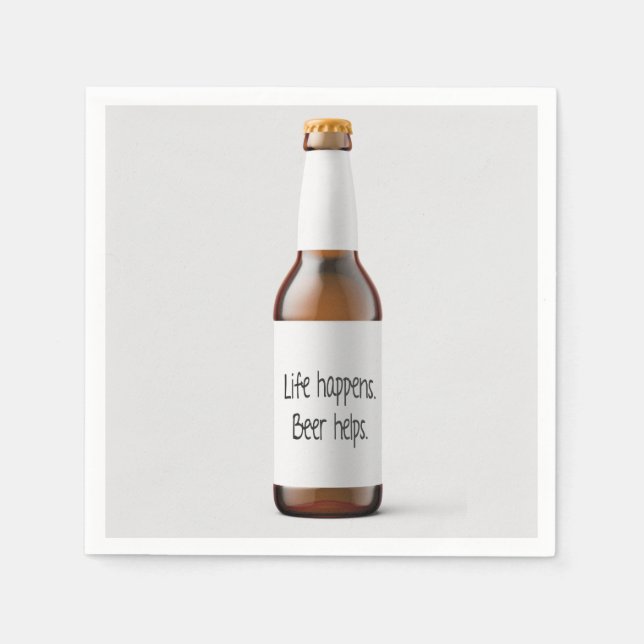 beer bottle with quote napkin (Front)