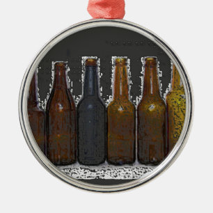 Beer Bottles Metal Ornament
