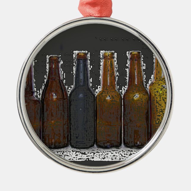 Beer Bottles Metal Ornament (Front)