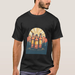Beer Bottles Mountain Craft Ipa Beer Outdoor Drink T-Shirt