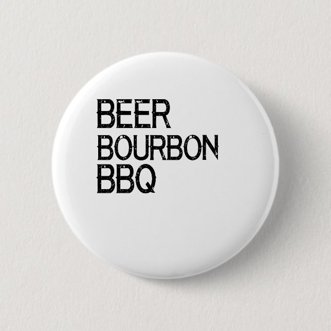 Beer Bourbon BBQ 6 Cm Round Badge (Front)