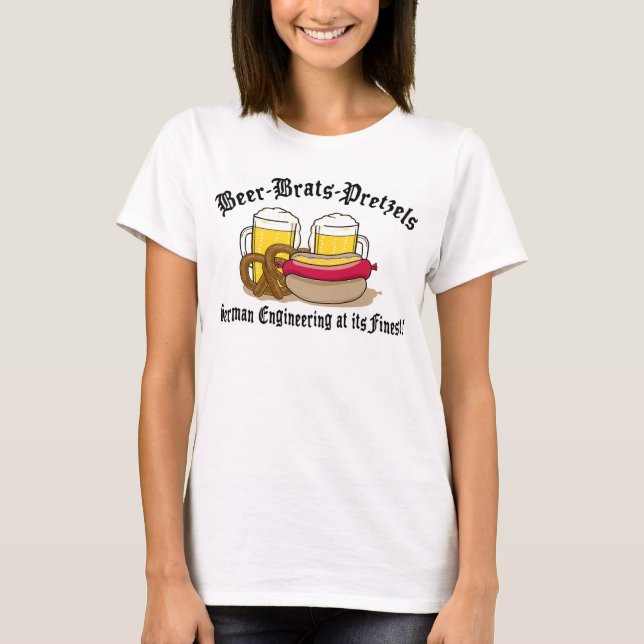 Beer Brats Pretzels German T-Shirt (Front)