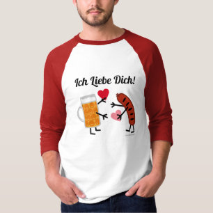 Beer & Bratwurst - Ich Liebe Dich! (I Love You) T-Shirt