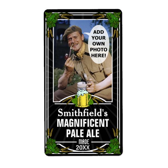 Beer Brew Custom Photo Homebrewing Bottle Black v2 Shipping Label