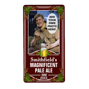 Beer Brew Custom Photo Red Homebrewing Bottle v2