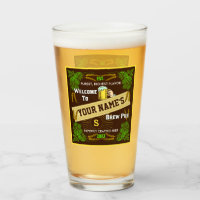 Beer Brew Pub Personalised Name | Hops Barley Bar