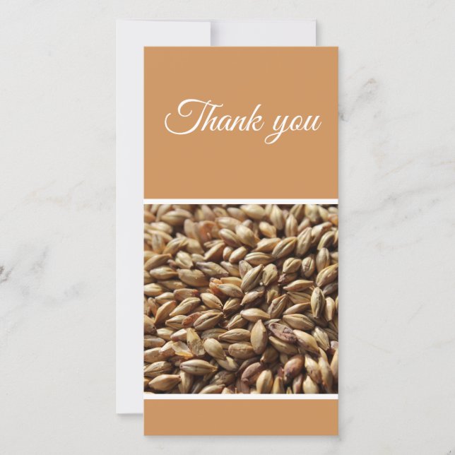 Beer Brewers Malted Grain Thank You Card (Front)