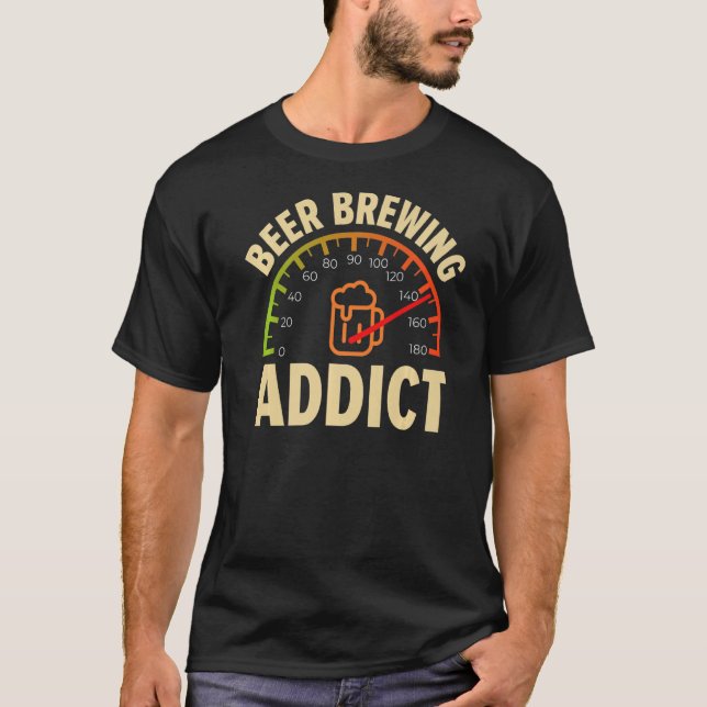 Beer Brewing Addict Homebrewing Malt Hop Craftbeer T-Shirt (Front)
