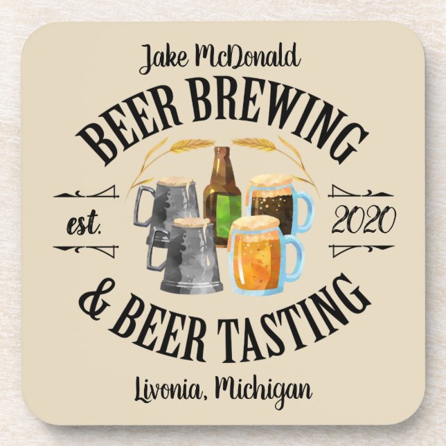 Beer Brewing & Beer Tasting Coaster (Front)