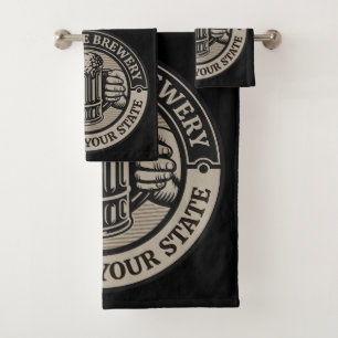 Beer Brewing Personalised NAME Brewery Big Mug Bath Towel Set