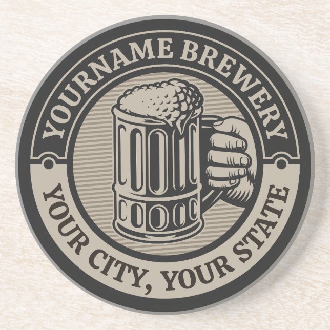 Beer Brewing Personalised NAME Brewery Big Mug  Coaster (Front)