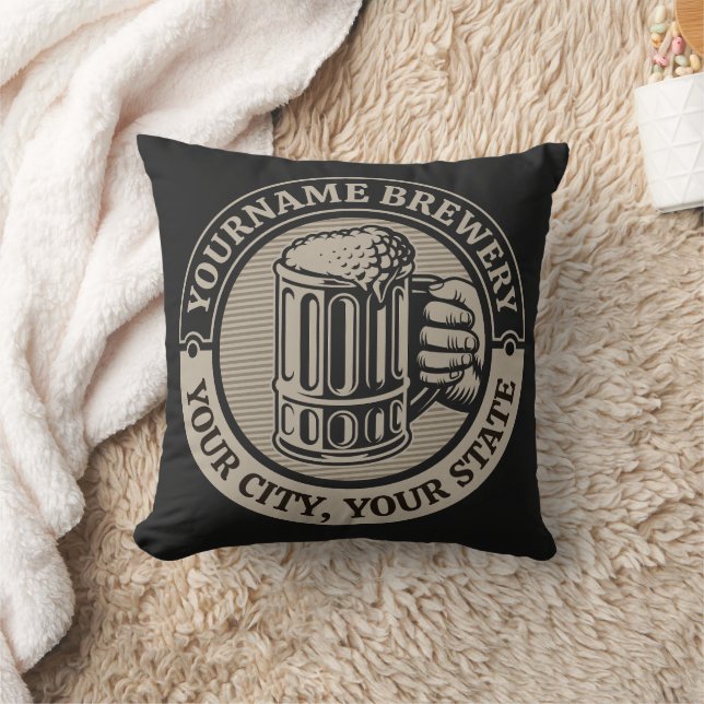 Beer Brewing Personalised NAME Brewery Big Mug Cushion (Blanket)