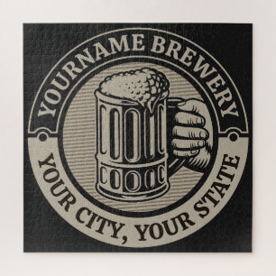 Beer Brewing Personalised NAME Brewery Big Mug  Jigsaw Puzzle