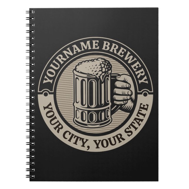 Beer Brewing Personalised NAME Brewery Big Mug Notebook (Front)