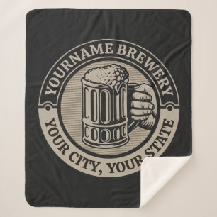 Beer Brewing Personalised NAME Brewery Big Mug Sherpa Blanket