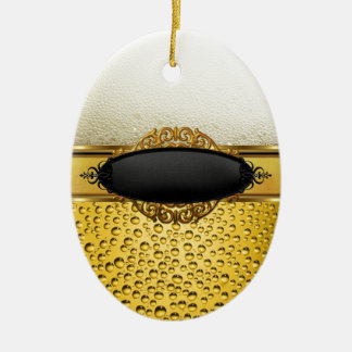 Beer Bubbles Ale Amber Drinks 2 Ceramic Ornament