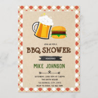 Beer burger shower party invitation