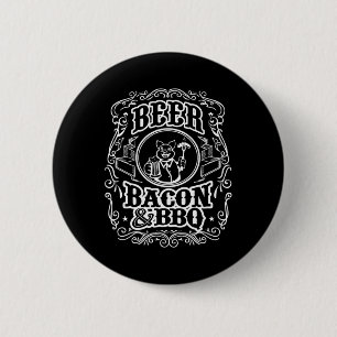 Beer Bycon And Bbq 6 Cm Round Badge