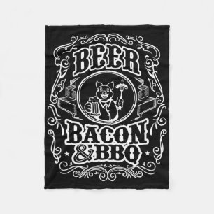 Beer Bycon And Bbq Fleece Blanket
