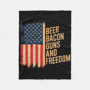 Beer Bycon Guns And Freedom Bbq Men Byrbecue Fleece Blanket