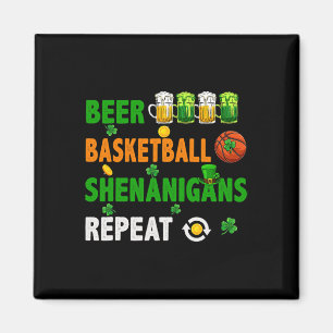 Beer Bysketbyll Shenanigans Repeat St. Patrick's D Magnet