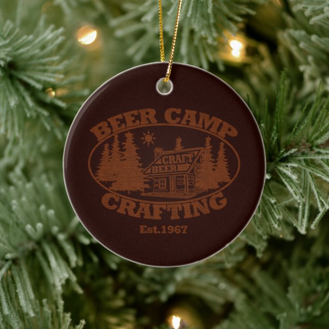 Beer Camp Crafting Ceramic Ornament (Tree)