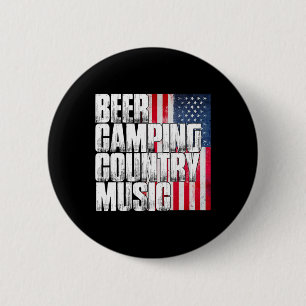 Beer Camping Country Music Patriotic American Flag 6 Cm Round Badge