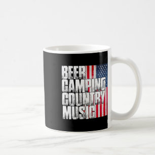 Beer Camping Country Music Patriotic American Flag Coffee Mug