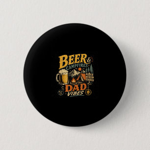Beer camping dad retro 70s vintage father's day 6 cm round badge