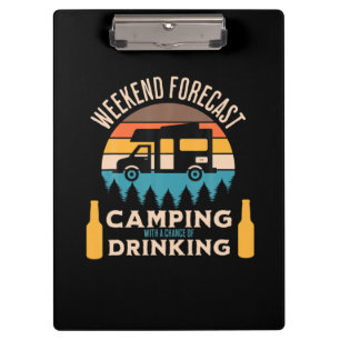 Beer Camping With Beer Birthday Clipboard