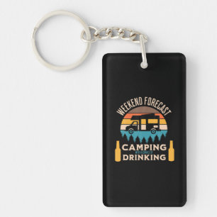 Beer Camping With Beer Birthday Key Ring