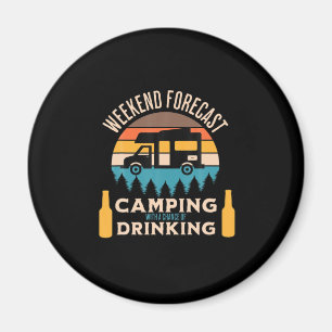 Beer Camping With Beer Birthday Magnet