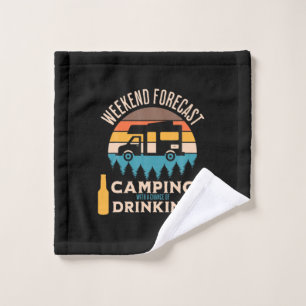 Beer Camping With Beer Birthday Wash Cloth