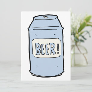 Beer Can Illustration Retro Beer Lover Design  Invitation