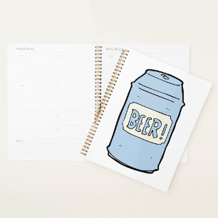 Beer Can Illustration Retro Beer Lover Design Planner