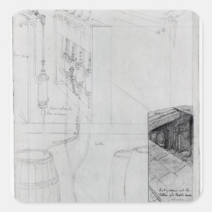 Beer Cellar equipment, 1825 Square Sticker