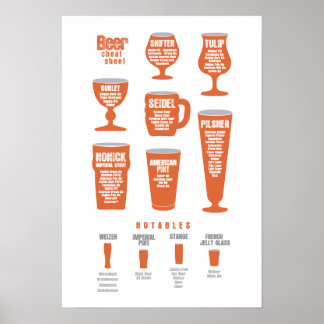 Beer Cheat Sheet Poster Orange