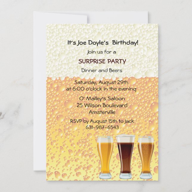 Beer Cheers Invitation (Front)