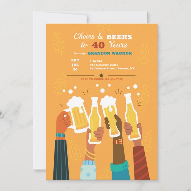 Beer Cheers Invitation (Front)