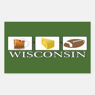 Beer Cheese Football Wisconsin Sticker