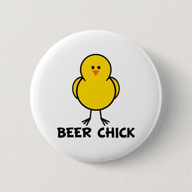 Beer Chick 6 Cm Round Badge (Front)