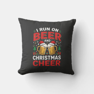 Beer Christmas Cheer Holiday Drinking Cushion