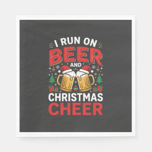 Beer Christmas Cheer Holiday Drinking Napkin