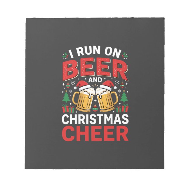 Beer Christmas Cheer Holiday Drinking Notepad (Front)