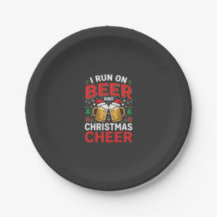 Beer Christmas Cheer Holiday Drinking Paper Plate