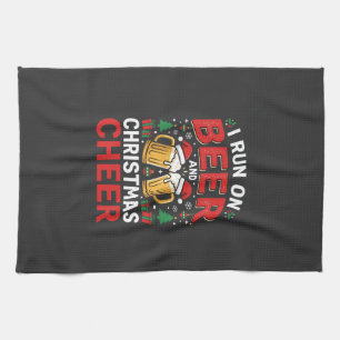 Beer Christmas Cheer Holiday Drinking Tea Towel