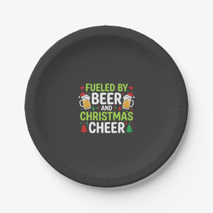 Beer Christmas Cheer Holiday Drinking Vector Paper Plate